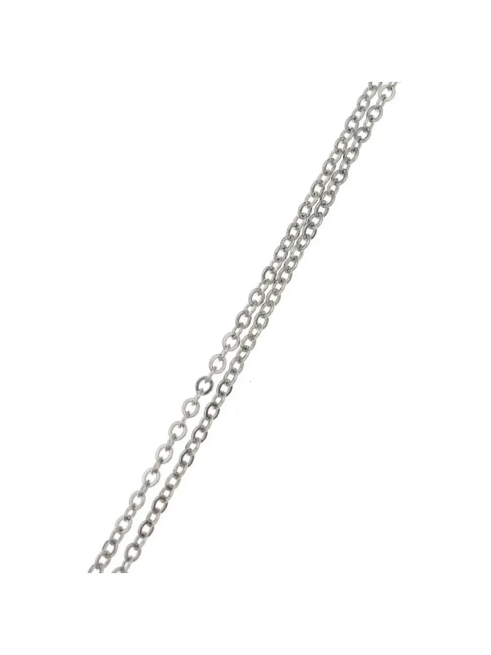 Chanel CC Logo Necklace Silver Metal